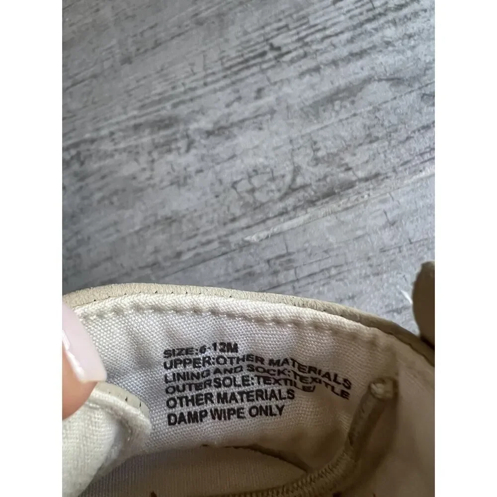 Baby Gap Mid Top Tan Khaki Moccasins Soft Sole Crib Shoes Sneakers Boys 6-12m 3